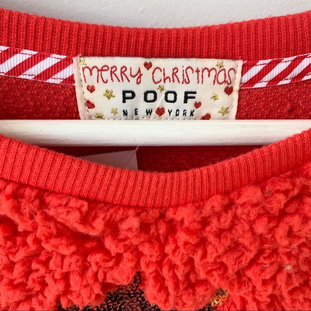 🌸New🌸 Poof New York Sherpa Pullover Large Red - Picture 3 of 7